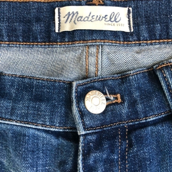 Madewell Slim Boy Jean Distressed Patch Straight Leg Size 31X30.5 Casual Boho - Picture 3 of 8